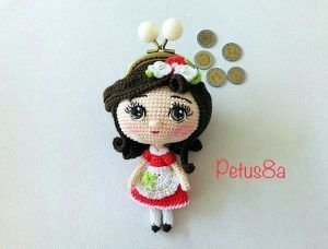 Monedero Muñeca amigurumi tejida a crochet paso a paso