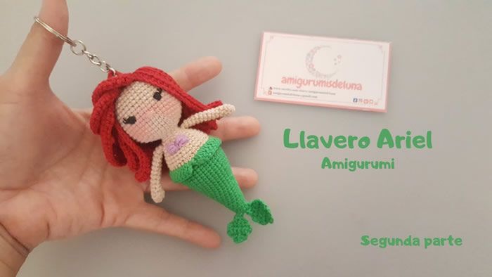 Llavero Ariel La Sirenita amigurumi 