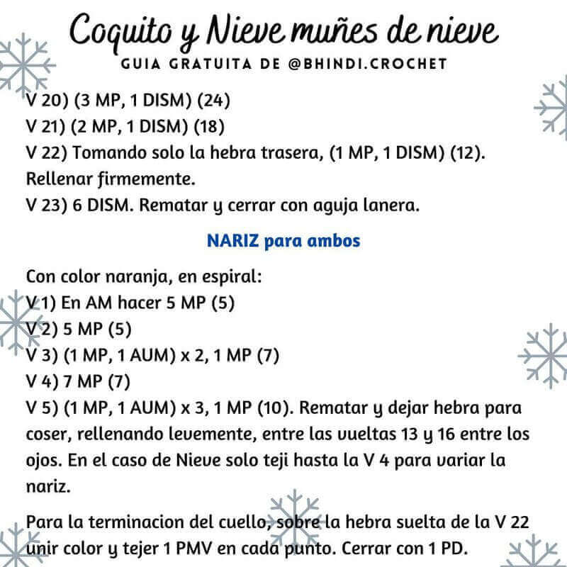 Nariz de muñeco nieve