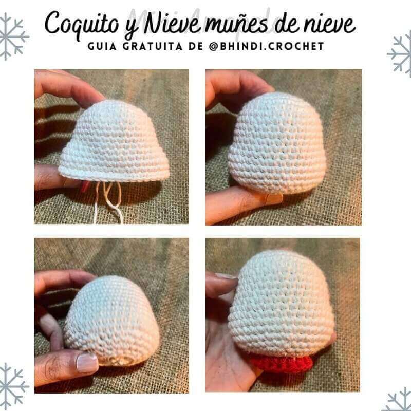 DIY paso a paso cabeza coquito amigurumi