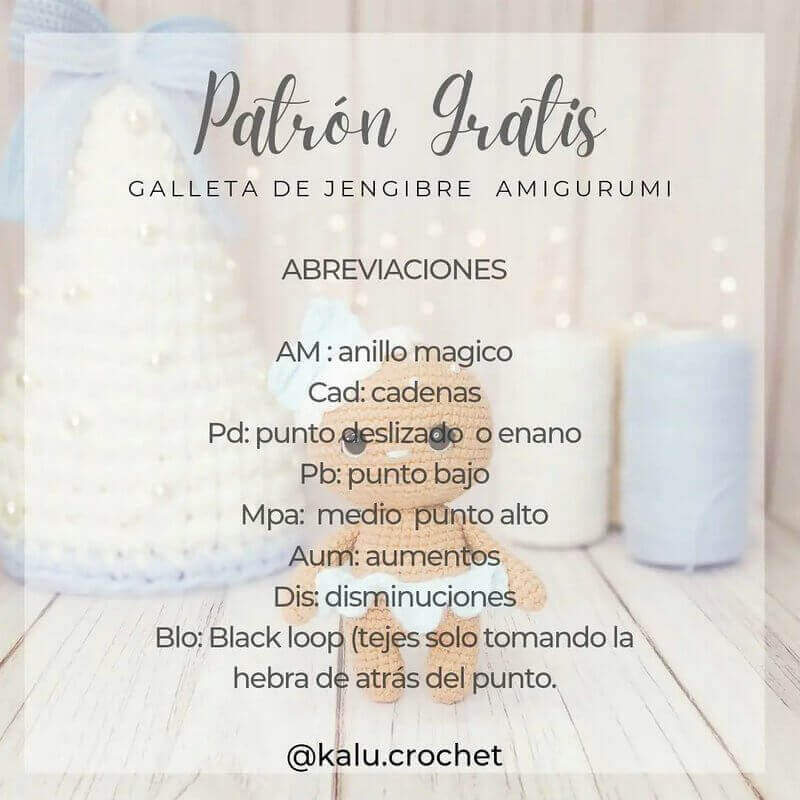 galleta amigurumi Abreviaciones 