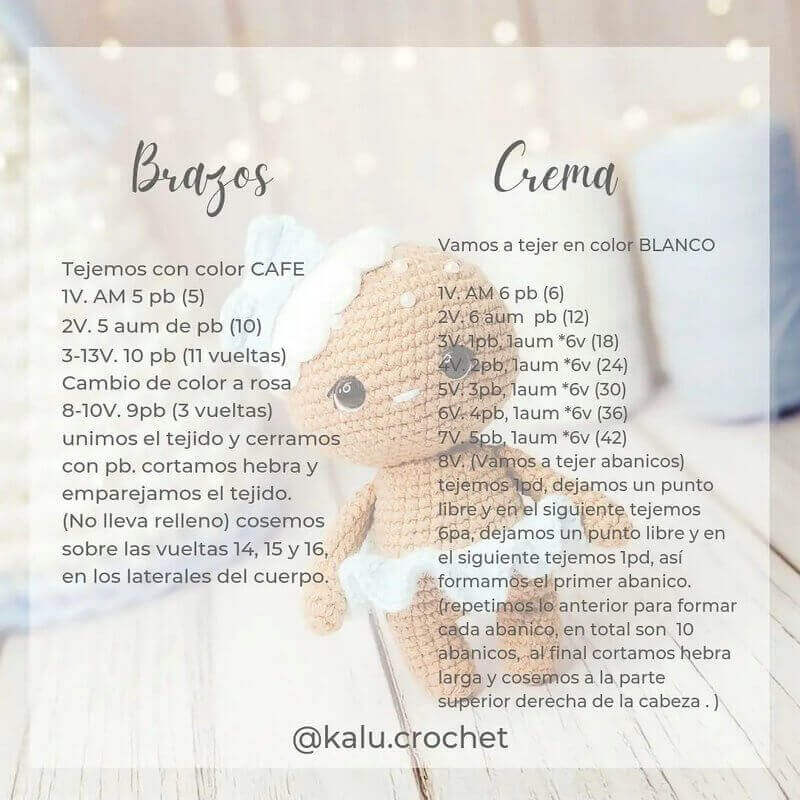 Brazos muñeca jengibre amigurumi
