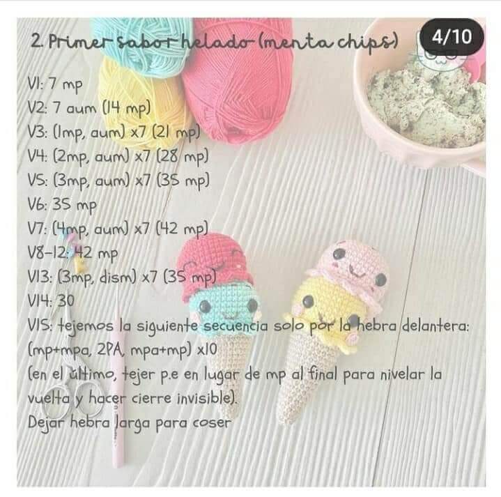 Primer sabor de Helado amigurumi