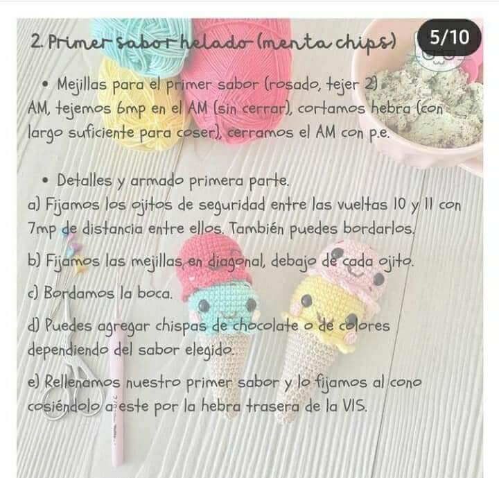 segundo sabor de Helado amigurumi