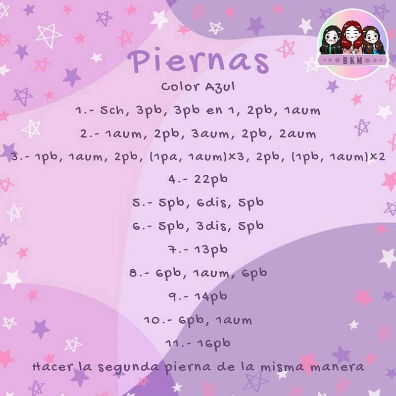 Piernas amigurumi