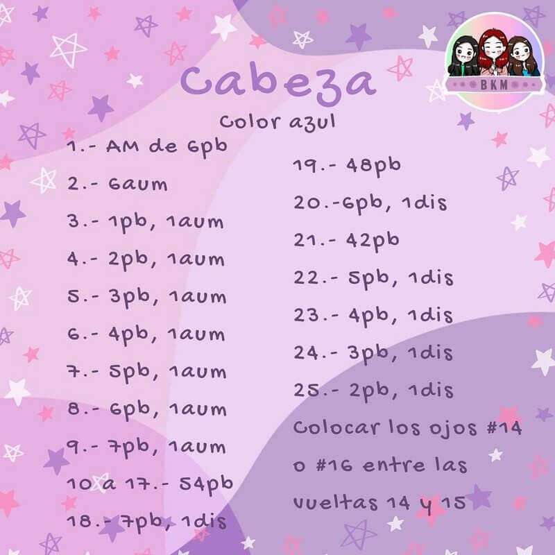 Cabeza amigurumi