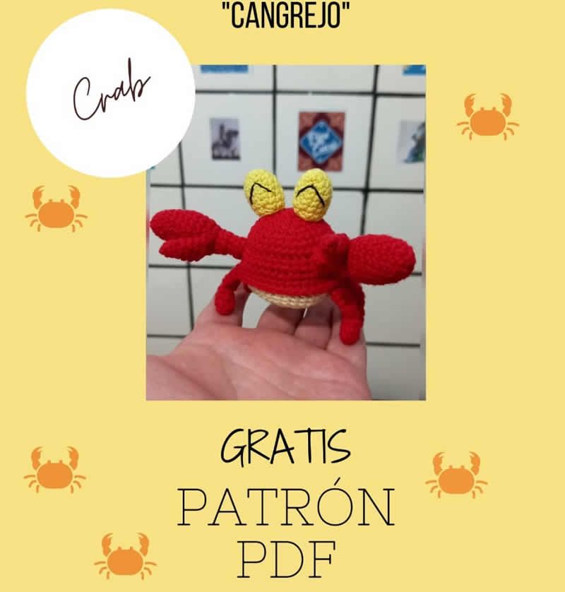 Cangrejo amigurumi con patrón en español