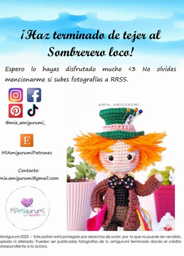 Sombrerero loco amigurumi