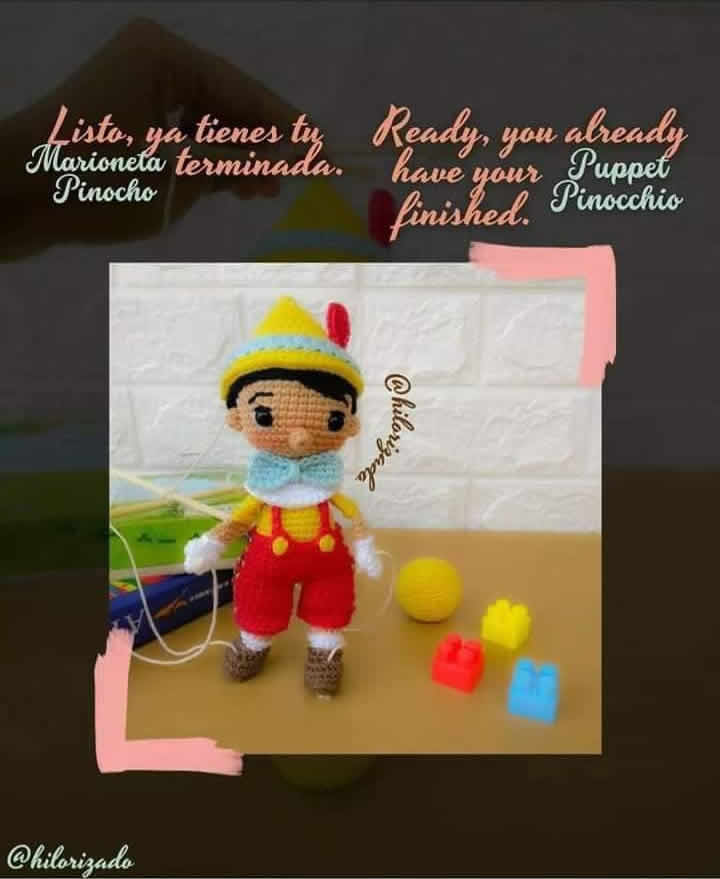 Pinocho marioneta amigurumi